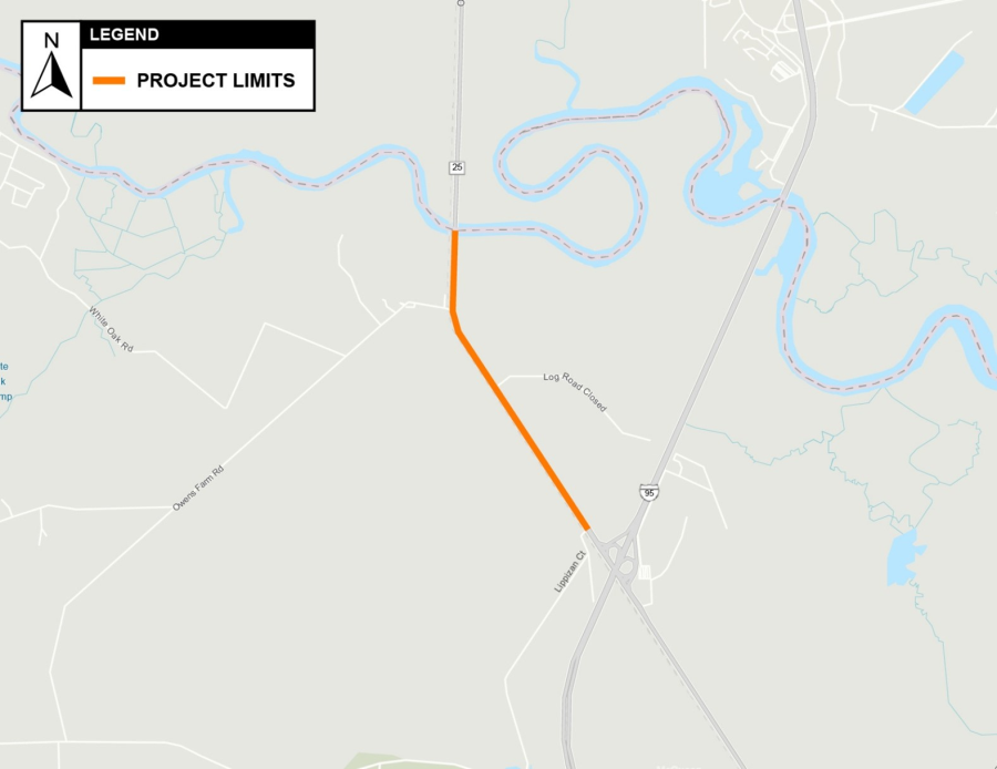 U.S. 17 (State Road 5) from Lippizan Court to the Georgia State Line resurfacing project map