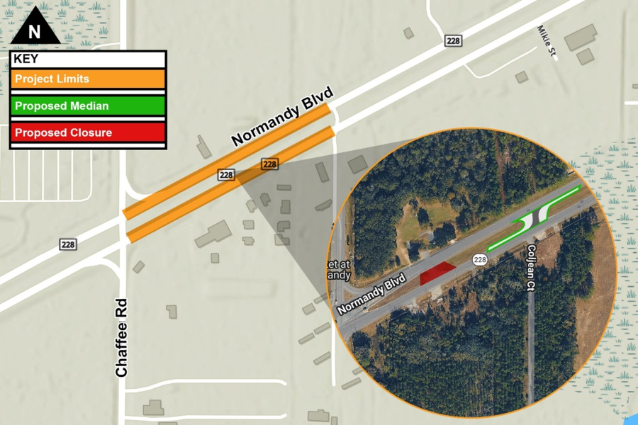Normandy Boulevard at Chaffee Road project map