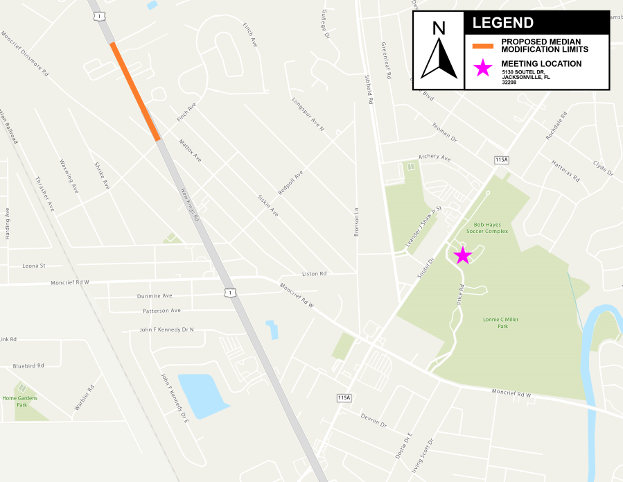 New Kings Road project and meeting location map